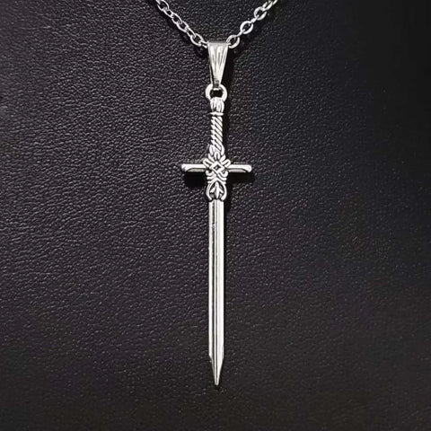 Goth Ornate Dagger Pendant Necklace