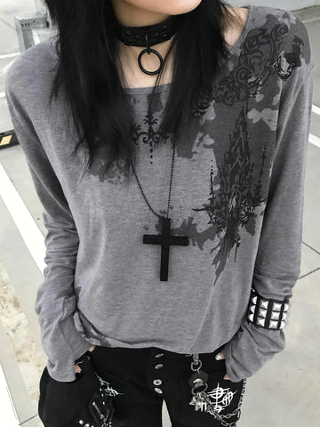 Nu Goth Cathedral Shadow Long Sleeve T-Shirt