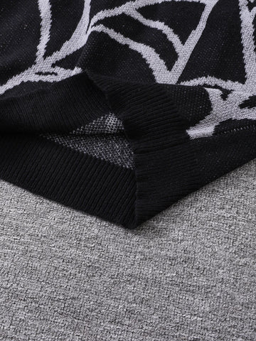 Goth Cobweb Jacquard Knit Sweater