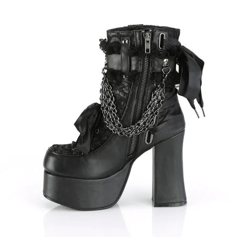 Victorian Goth Crimson Devotion Platform Boot