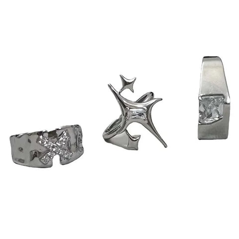 Goth Shattered Star Spike Ring
