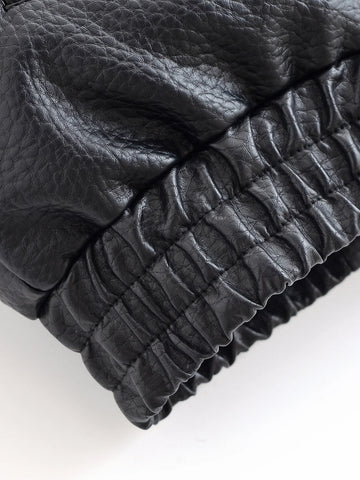 Nu Goth Oversized Moto Coat in Structured Faux Leather