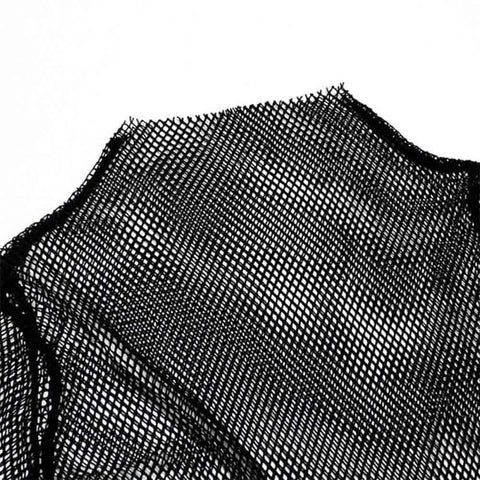 Goth Midnight Sweetheart Mesh Peplum Blouse