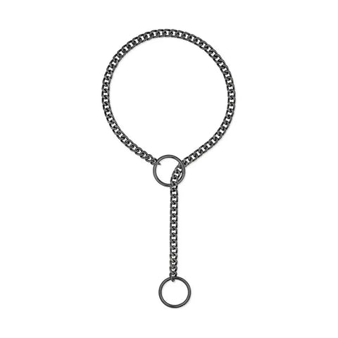 Goth Double Heart Lariat Chain Necklace