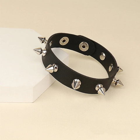 Goth Razor's Edge Stud & Spike Bracelet Set