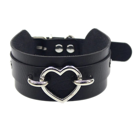 Goth Leather Choker Necklace — Dark Devotion Collection