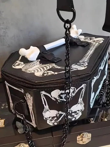 Goth Skeleton Coffin Crossbody Bag — Bone Collector