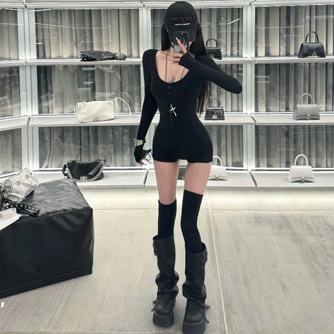 Nu Goth Second Skin Long Sleeve Mini Suit