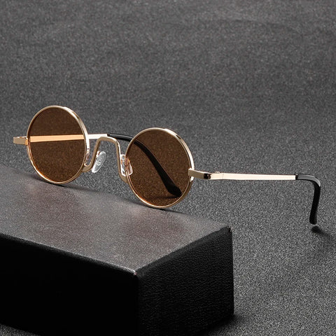 Victorian Goth Eclipse Round Metal Sunglasses
