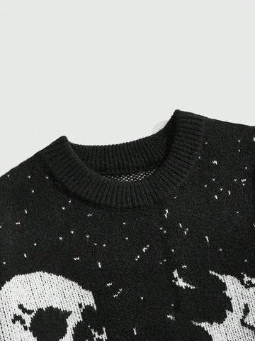Goth Skeleton Inferno Jacquard Knit Sweater