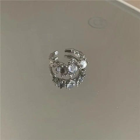 Goth Shattered Star Spike Ring