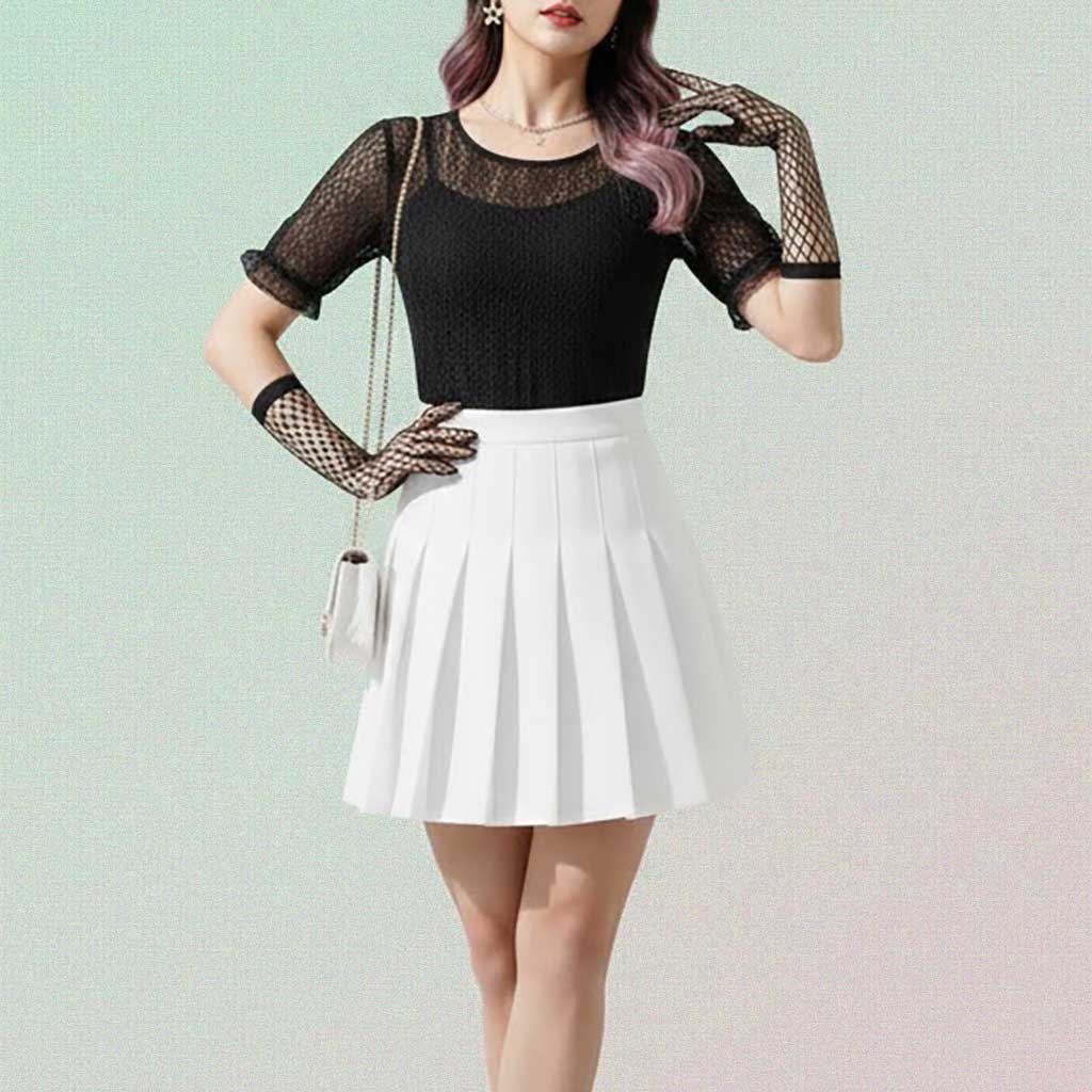 Gothic Mini Skirt with black high-waist