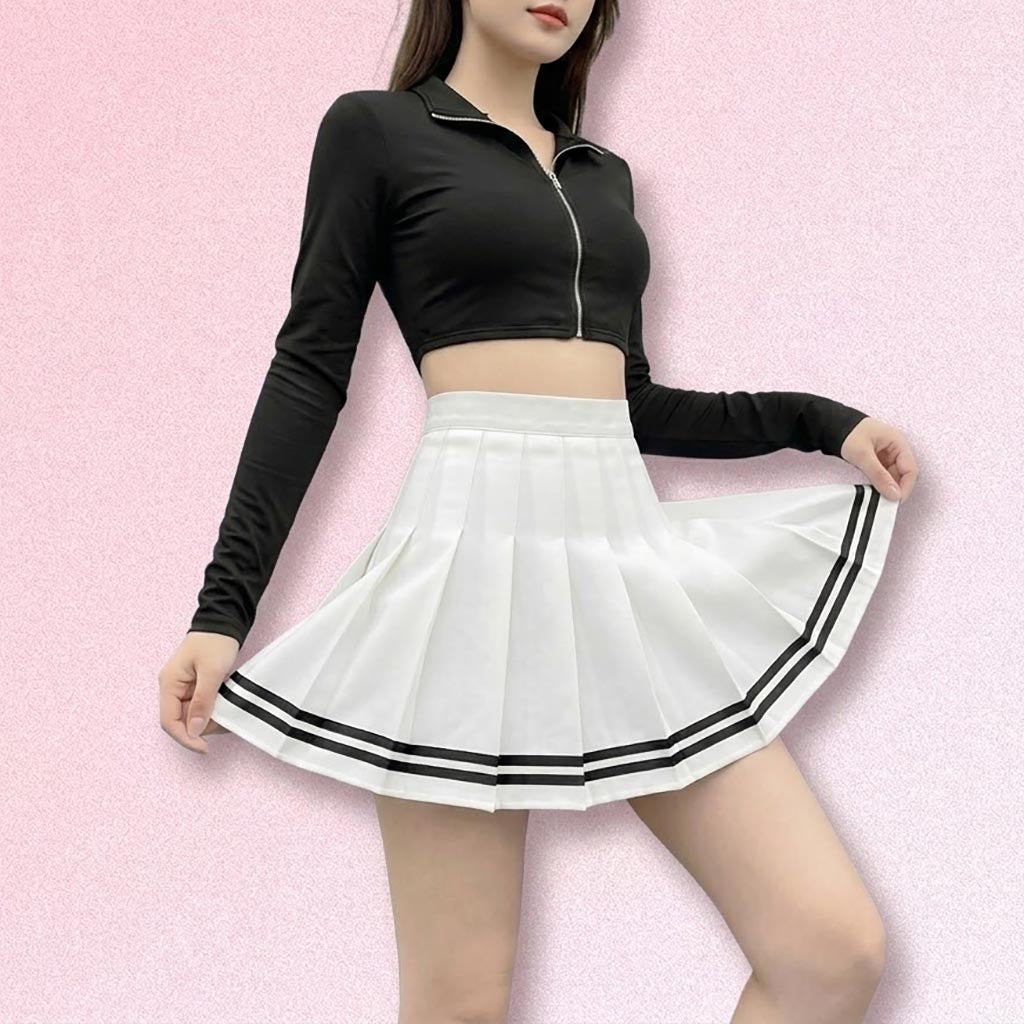 Gothic Mini Skirt with black high-waist