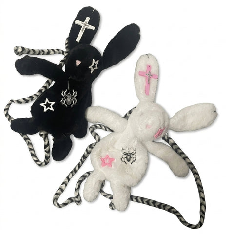 Goth Cursed Bunny Plush Crossbody Bag