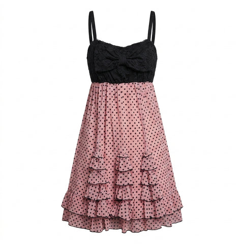 Pastel Goth Poison Dot Ruffle Dress