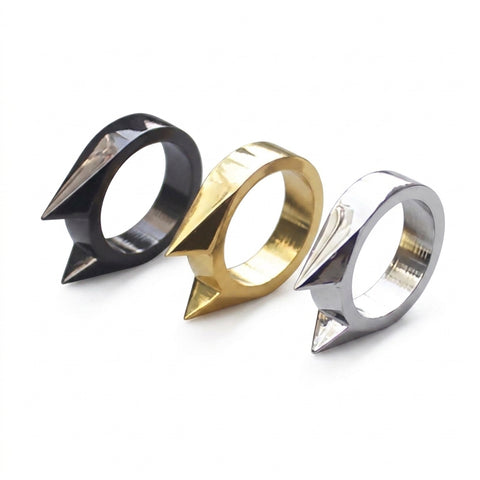 Goth Spiked Geometric Knuckle Ring