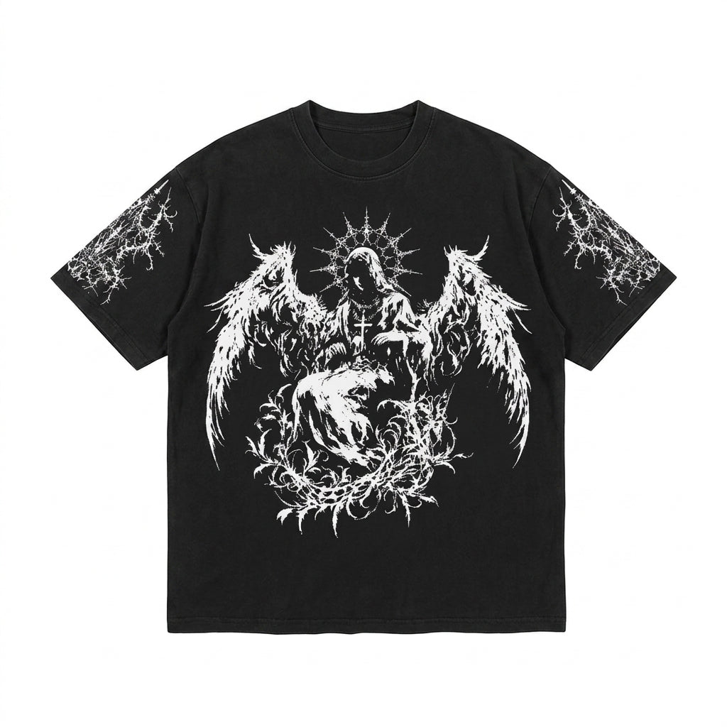 Goth Fallen Angel Oversized Tshirt