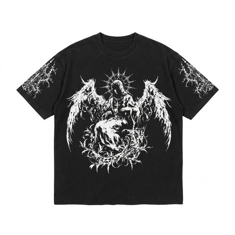 Goth Fallen Angel Oversized Tshirt
