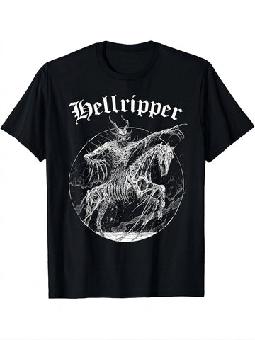 Goth Hellripper Skeleton Horseman T-Shirt