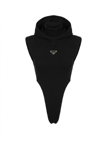 Nu Goth Shadow Veil Hooded Bodysuit