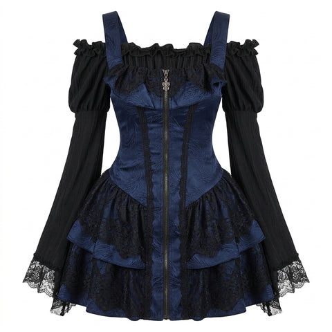Victorian Goth Midnight Requiem Mini Dress