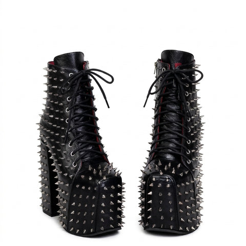 Goth Ironclad Spike Platform Boot
