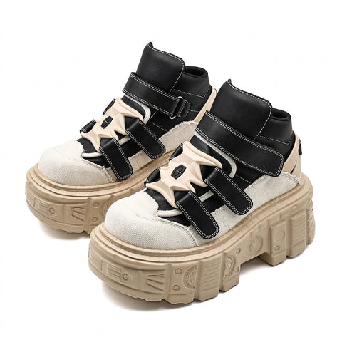Cyber Goth Shuriken Star Platform Boot