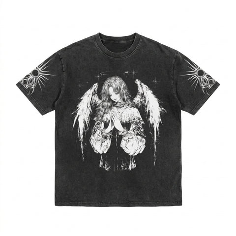 Goth Fallen Angel Prayer Tshirt