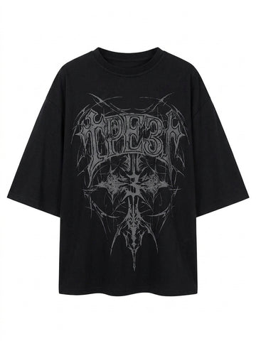 Goth Blackened Sigil Oversized T-Shirt