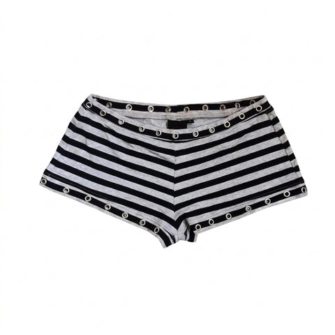 Goth Eyelet-Rim Stripe Shorts