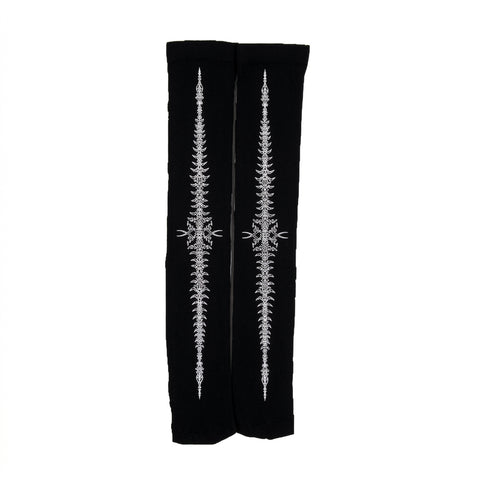 Goth Vertebrae Spine Print Knee-High Sock