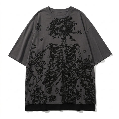 Goth Bone Garden Oversized T-Shirt