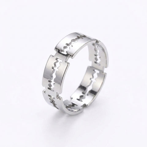 Goth Razor Edge Band Ring