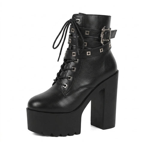 Goth Ironbound Platform Combat Boot