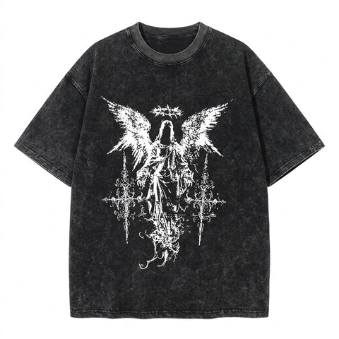 Goth Fallen Seraph Washed Shirt