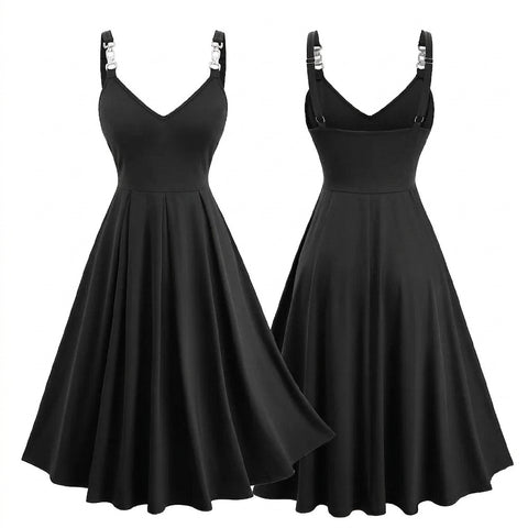 Goth Mourning Hour A-Line Midi Dress