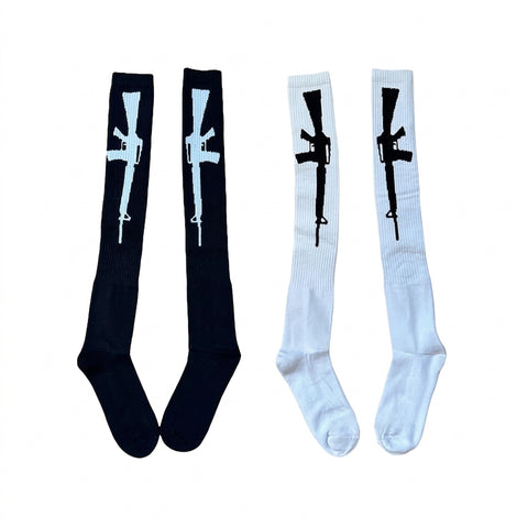 Nu Goth Armed & Dangerous Knee-High Sock