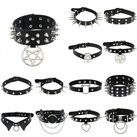 Goth Blackout Ritual Choker Necklace