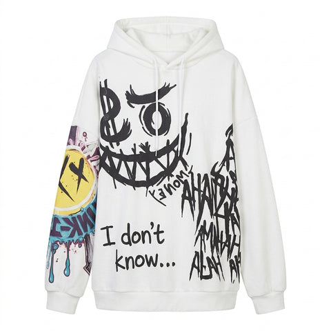 Nu Goth Graffiti Chaos Oversized Tshirt Hoodie