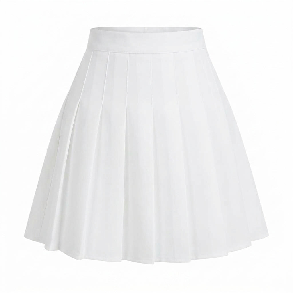 Pastel Goth White Pleated High-Waist Mini Skirt
