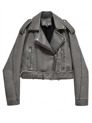 Goth Ashen Road Moto Top