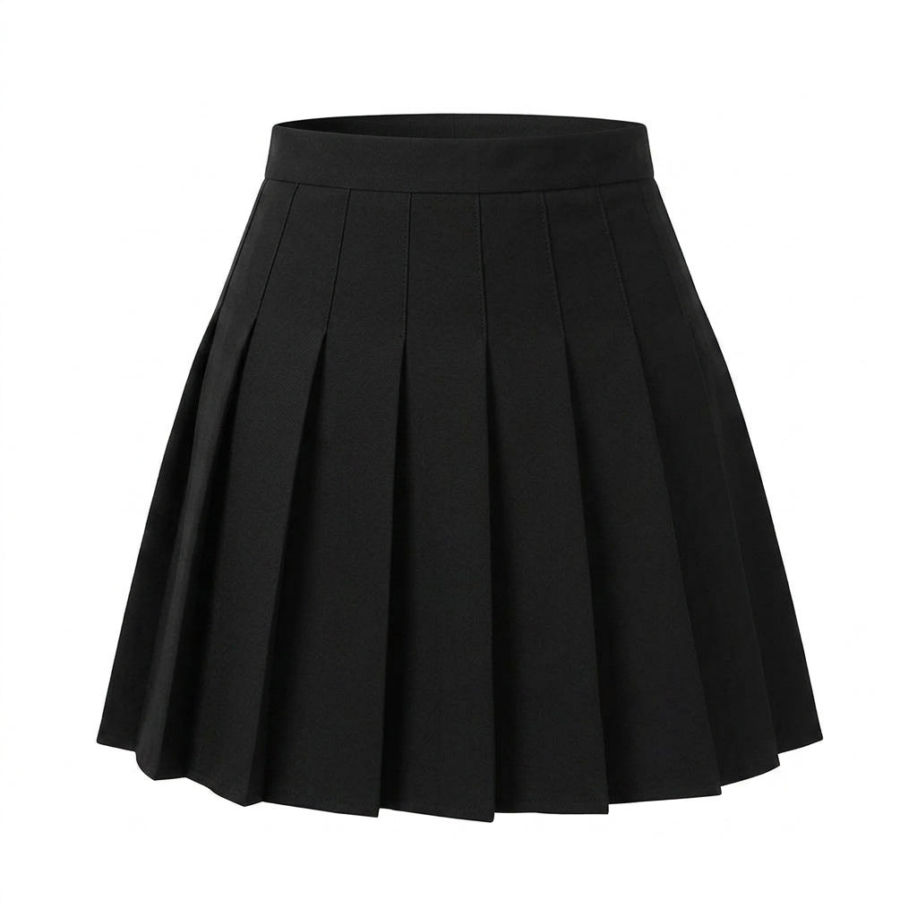 Goth Midnight Pleat High-Waist Mini Skirt