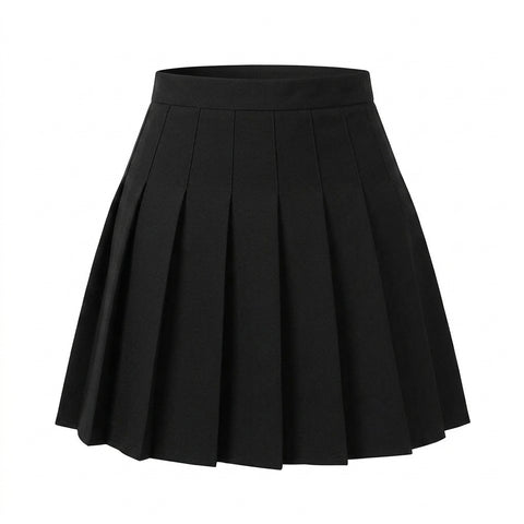Goth Midnight Pleat High-Waist Mini Skirt