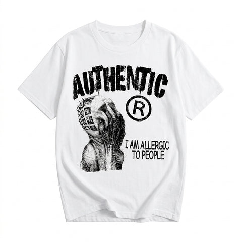 Mall Goth Allergic To People Oversized Graphic T-Shirt