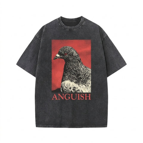 Nu Goth Anguish Pigeon Graphic T-Shirt