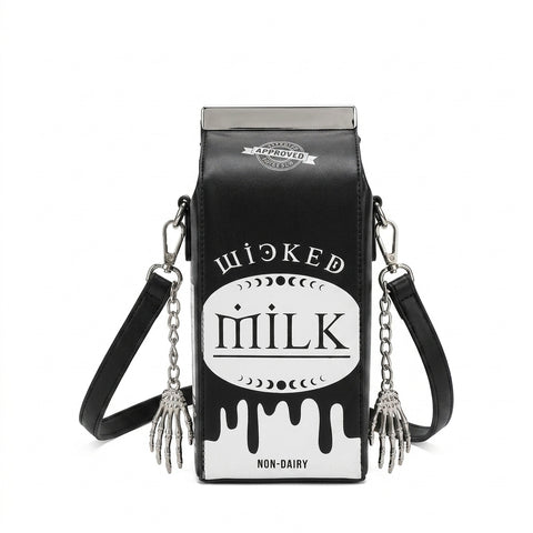 Goth Wicked Milk Carton Crossbody Bag