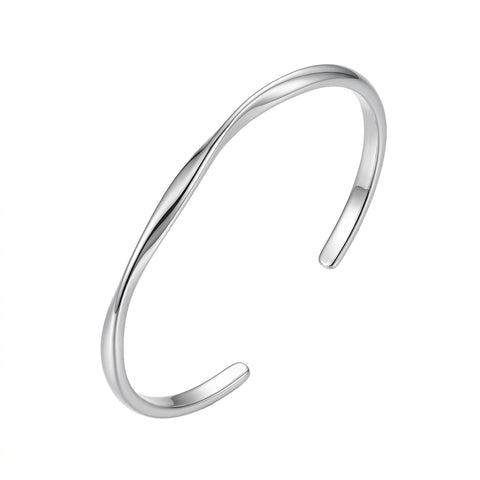 Nu Goth Bracelet — Fluid Silver Twist Cuff