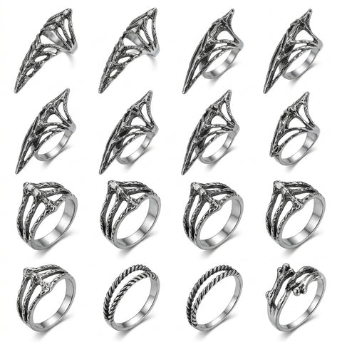 Goth Hollow Talon Claw Ring Set
