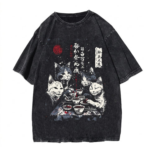 Nu Goth Midnight Cat Banquet T-Shirt