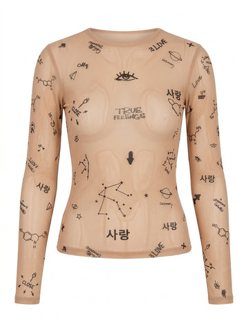 Nu Goth True Feelings Mesh Crop Top